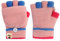 Kinder Halbfinger Handschuhe mit Flip Top Fausthandschuhe Strickhandschuhe Fünf Finger Fäustlinge Winterhandschuhe Gestrickte Fahrradhandschuhe, 3-10 Jahre alt (Pink-F, One Size)