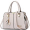 DORRISO Damen Handtasche Mode Ornamente Umhängetasche Abnehmbarem Schulterriemen Reisen Casual Elegantes Frauen Top Griff Tasche Beige Weiß A