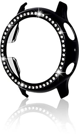 Cover Compatibile con Samsung Galaxy Watch, Anti-Graffio Bling Cristallo Ragazze Cover Duro PC Protettivo Custodia per Galaxy Watch Active 2(Nero) (44mm)