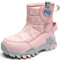 HSNA Winterstiefel für Kinder Jungen Mädchen Schneestiefel Warmfutter Rutschfeste Größe 29-39(Rosa 29 EU)