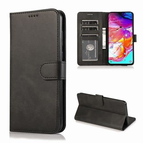 Cracksin Klapphülle Schutzhülle für iPhone 11 Pro Max Flip Case Cover, Magnetverschluss, Standfunktion, mit Karten und Geldfächer, Tasche Stoßfeste Etui (Schwarz)