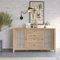 Sideboard Kommode Anrichte in Eiche Nb. mit Wiener Geflecht Nb., B/H/T: ca. 164/90,5/42 cm