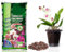 Virsus Kit Sacca Terriccio Orchidee 072 da 10LT + 1 Vaso rotondo per piante diametro 14cm con 1 sottovaso trasparente diametro 12 cm, Corteccia Fresca, vaso per interno ed esterno per orchidea