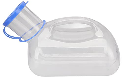 Urinarios Masculinos Portátiles, Recipiente para Cama con Botella de Orina Portátil de 1000 ML, Contenedor de Orina Transparente con Tapa, Orinal de Viaje en Automóvil para