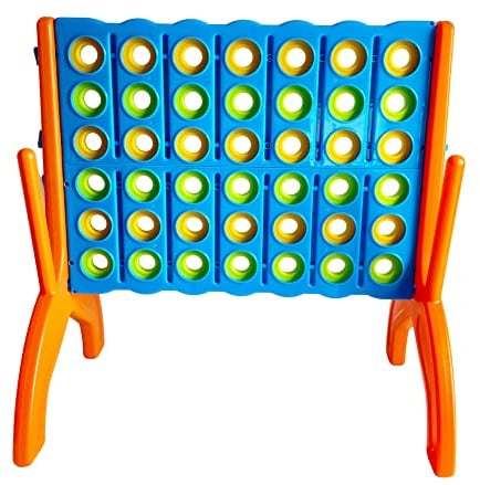 alldoro 60011 XL 4 in Einer Reihe, Jumbo Spielset 4 gewinnt, Teamspiel bunt für Kinder und Erwachsene, 73 x 49 x 72,5 cm