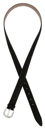 Ulla Popken Damen, Suede, Velourslederoptik, Metallic-Schließe Gürtel, schwarz, 105