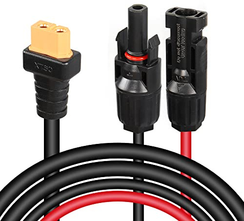 CERRXIAN 6FT Solarstecker auf XT60-Adapter-Verlängerungskabel, 14AWG XT60-Buchse auf Solarpanel-Stromkabel für Batterie, Wohnmobil, tragbares Solarkraftwerk