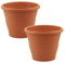 Fyne-Finds Set of 2 Terracotta 30cm, 12inch Plastic Planter Round Ascot Pierceanle Drainage Holes Flower Plant Garden Pot