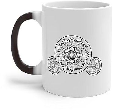 Taza humorística para entrenamiento, meditación, aeróbicos, meditación, abanico, cambio de color, 325 ml