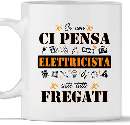 TeeDesign Elektriker-Tasse, Geschenkidee zum Geburtstag oder zu Weihnachten für ihn, Tasse für lustige Geschenke, Gadget Arbeit Elektriker