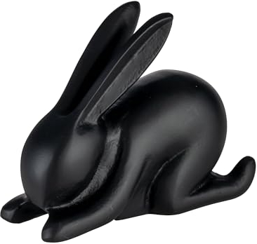 EGLO LIVING Osterdeko Yoga Hase Marovato, Deko Figur Ostern Frühling, Frühlingsdeko Osterhase minimalistisch, Tischdeko Osterfigur aus Aluminium in Schwarz, 21,5 x 17 cm