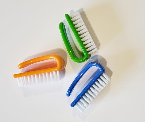 Nagelbürste Set 6 Stück Nagelbürste 2 Pinsel je Farbe (Orange, Grün, Blau)