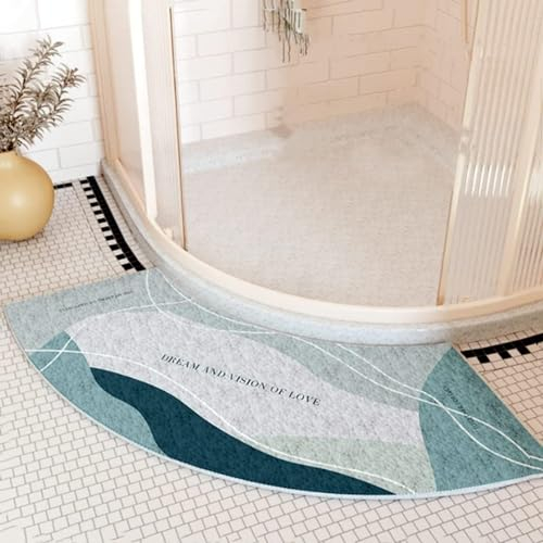YZBBSH Eck-Duschmatten, rutschfest, gebogen, für Badezimmer und Dusche, halbrund, waschbar, Badezimmerteppich, Eckbadewanne, Bodenteppich (B)