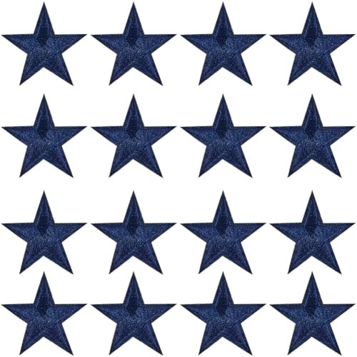 GORGECRAFT 50PCS Star Iron On Patches Small Star Shape Sew on Patches 29mm 5Star Embroidered Appliques for Clothes Jeans Jackets Backpack Bags Shoes Repair Decoration DIY Sewing Crafts, Dark Blue