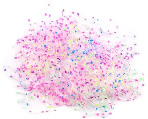 Mytoptrendz® 250 pcs-Clear Elastic Hair Bands Elastic Hair Ties, Hair Band, Hair Elastic, Small Hair Bands, Rubber Bands For Hair, Clear Hair Elastics, Small Elastic Bands-2cm (Clear with Colour Dot)