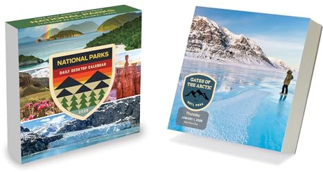 TF Publishing 2026 365 National Parks Daily Desktop Calendar - Home and Office Organization - Small Desk Calendar 2026 with Full-Color Tear-Off Pages and Standing Cardboard Easel - 5.25in x 5.25in