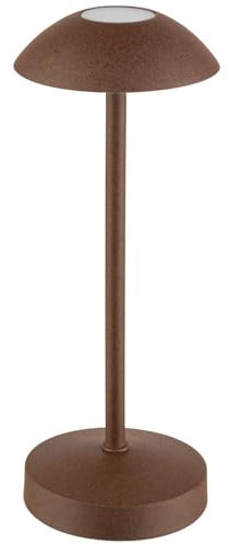 APS 17038 ALVA Kabellose USB-C Tischleuchte, Fartemperatur und Helligkeit einstellbar, spritzwasssergeschützt IP 54, inkl. Dockinstation und Fernbedienung, Rost