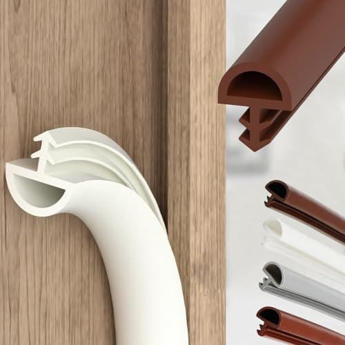 Joint d'étanchéité en silicone pour cadre de porte/fenêtre - Joint en silicone en forme de D - 1 cm de large - Noir - 50 m