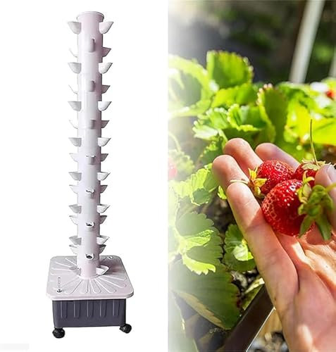 Hydroponischer Vertikalturm mit 15 Etagen und 45 Löchern, Aquaponik und Farm-Gewächshaus, Hydroponischer Anbau, Hydroponik-Turm-Set für Gemüsepflanzen für Gartenliebhaber