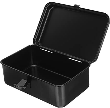 EXHUMKY BoîTe À Outils En Fer 20X12 5X7 8 Cm BoîTe Rangement Outils Portable Pour Maison Garage Atelier Avec RevêTement Anti-Rouille