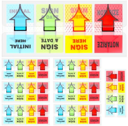 800Pcs Sign Here Sticker Post Its Sign Here Tabs with Dispenser Arrow Flag Arrow Labels Stickers Adhesive Sign Here Tabs Sign Post Here Flags for Documents Notebooks