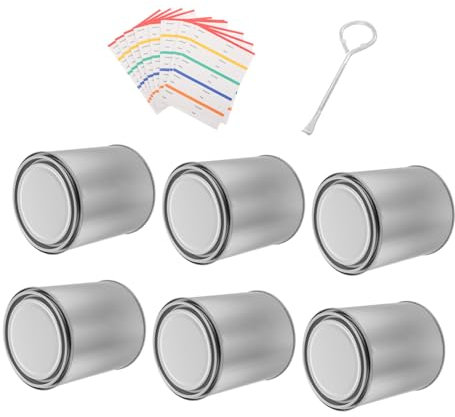 OSALADI 6pièces Lot de Pots Vides Métal avec Couvercles Conteneurs Ronds pour Peinture Rangement Bricolage Et Loisirs