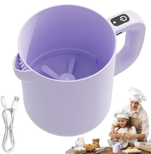Uhngw Sbattitore Elettrico, Ciotola Lavariso con Frullatore Elettrico, Ciotola Portatile con Filtro da 1 L per Impastare, Cucinare e Lavare