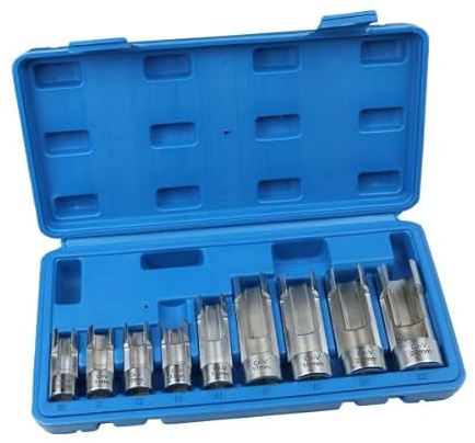 US PRO 9-Piece Slotted Socket Set, 3/8 and 1/2 Drive, 10-22mm, Chrome Vanadium Steel