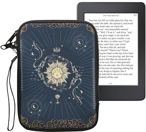 kwmobile Housse de Protection pour Liseuse - Étui de Protection 17 x 12 x 2 cm pour E-Reader en Néoprène - Bleu foncé-Jaune-Noir