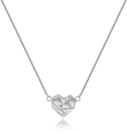 RMMD Halskette Damen Geschenk für Frauen- Herz Kette Rosegold Damen Silber Kette Schmuck Personalisiert Geburtstags Geschenk für Teenager Mädchen Frauen Valentinstag Weihnachten