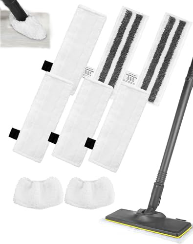 8er Set für Kärcher Dampfreiniger Zubehör Ersatztücher für Kärcher SC1 SC2 SC3 SC4 SC5 SI4-6 Bodentücher + 2 Mikrofaser-Überzüge - kompatibel mit Kärcher Dampfreiniger Easy Fix