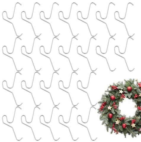 Befestigungen für Ziegelwände | 24 Stück Haken aus Edelstahl ohne Bohren | Befestigungen für Mauern aus Ziegelstein Außen Haus – für Weihnachtskränze