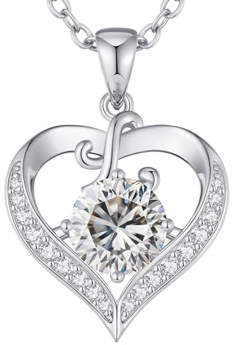 LOUISA SECRET Collana donna cuore Capital con Placato di rodio e oro 18K | Lettere A-Z Regalo per Mamma Rivestimento,Catena Regolabile 45+5cm,Idea Regalo per San Valentino,Compleanno,Donna Natale