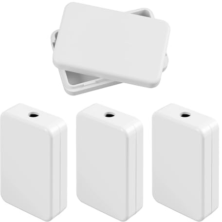 4 Stück wasserdichte Abzweigdose 55x35x15mm Weiß Mini Verteilerdose aus robustem ABS für Elektronikprojekte, Schaltungen, DIY Installationen Aufputzdose für Haushalt, Werkstatt und Labor