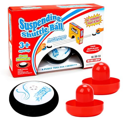Encuryna Air Hockey Hover Puck,Schwebendes Hockey Set Mit 2 Roten Air Hockeys Schiebern Elektrisch Schwebendes Hockey Set Simuliertes Hockeyspiel für Kinder Erwachsene