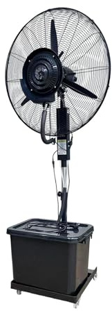 Romyqpipy 42L Wassertank Industrieller Sprühnebel Ventilator, 3 Stufen, Oszillation, Standventilator mit Sprühnebelfuntion, Standventilator mit Wasserkühlung für Terrasse, Garage, Außenbereich