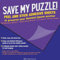 Save My Puzzle! Peel and Stick Adhesive Sheets to Preserver Your Jigsaw Puzzle, Purple