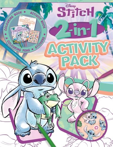 Disney Stitch: 2-in-1 Activity Pack (Colouring book, activity book, 4 colouring pens and stickers)