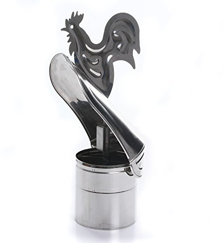 Kaminaufsatz Schornsteinaufsatz Aufsatz säuerbeständiger Edelstahl Lüftungsaufsatz Hahn und Standard-Design Grundplatte Kaminabdeckung Ø80-200mm (Hahn 180mm) von rg-vertrieb