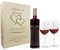 laser-diele Geschenk zur Hochzeit – Wein Geschenksets – Weinglas mit Gravur – Geschenke für Paare – Rotwein – Zwei Herzen