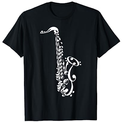 Saxophon Spieler T-Shirt Geschenk Saxophonist Noten Musiker T-Shirt