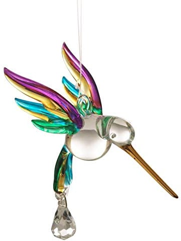 Wild Things Sonnenfänger aus Glas, handgefertigt, Kolibri, Tropisches Geschenk