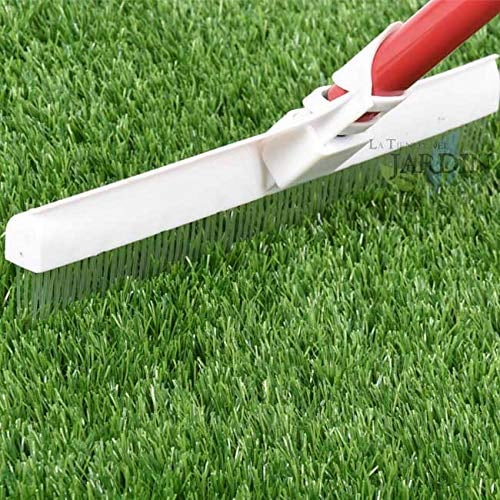 Suinga - Rastrello per erba artificiale smontabile spazzola per barer in esterni. Manico 129,5 cm. Spazzola 30,5 cm