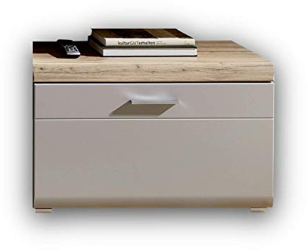 Stella Trading FUN PLUS 2 Unterteil in Basalt mit schönem Eiche-Dekor Oberboden - hochwertiges Low-Board für Ihr Wohnzimmer - 80 x 51 x 47 cm (B/H/T)