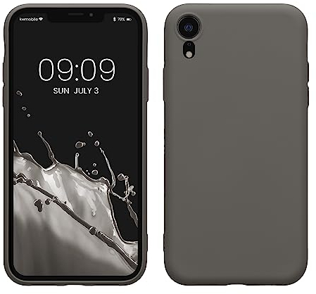 kwmobile Hülle kompatibel mit Apple iPhone XR Hülle - gummierte TPU Silikon Handyhülle - Schutzhülle für kabelloses Laden - Case in Stone Dust