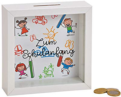 Wurm - Spardose Zum Schulanfang aus Holz, Glas Bunt (B/H/T) 15x15x5cm