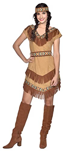 amscan 9910911 Native Indian Kostm-Set, Damen, Braun, 42-44, L