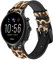 Leopard Pattern Graphic Printed Cinturino in pelle Smartwatch per Fossil Womens Gen 5E, Womens Gen 4, Hybrid Smartwatch HR Charter taglia (18mm)