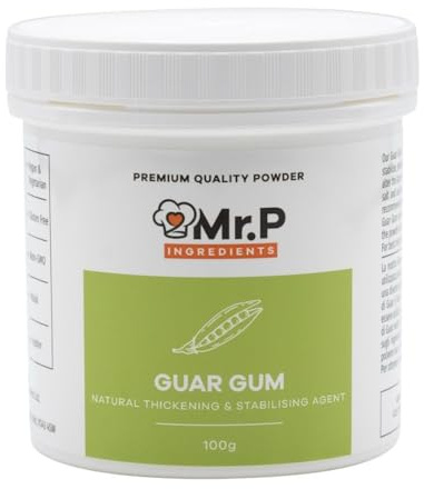 Mr.P Ingredients Guarkernmehl, 100g Pulver 200 Mesh, Lebensmittel, Verdickungsmittel für Marmelade, Eisen, Glutenfrei, Vegan und Halal, Natürliches Verdickungsmittel, 100% Natürlich, Ohne Gentechnik