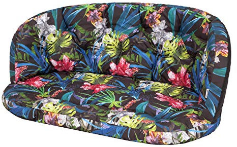 PillowPrim Kissen für Rattangarnitur, Rattangruppe, Bankauflagen Kissen Set Freizeit Kissen Polster Sonnenbänke, Sofakissen 100x50x38 cm Bunte blätter